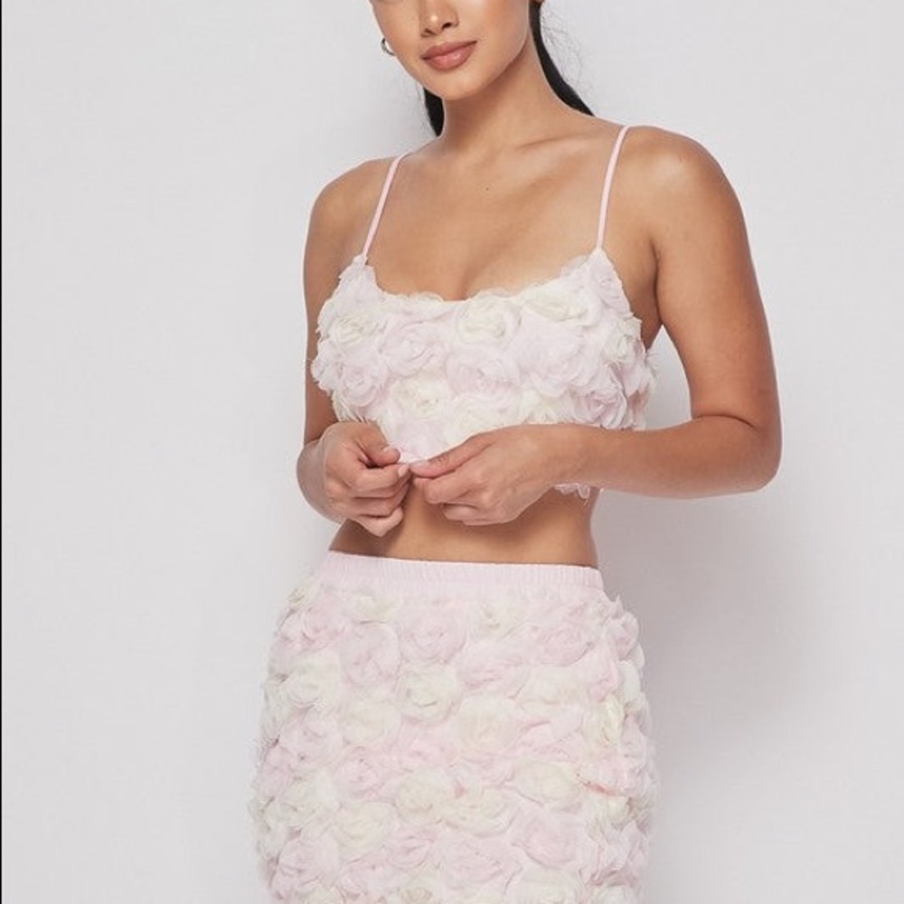 Floral Patch Skirt Set Featuring Tank Crop Top
Mini Skirt
Back Zipper - Picture 3 of 3